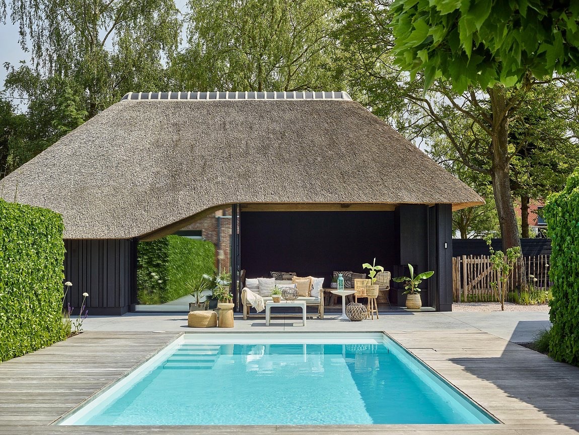PoolX zwembad kleur wit met plage